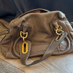 Chloe Paraty Rock Color Leather Shoulder Bag with Gold Hardware LH